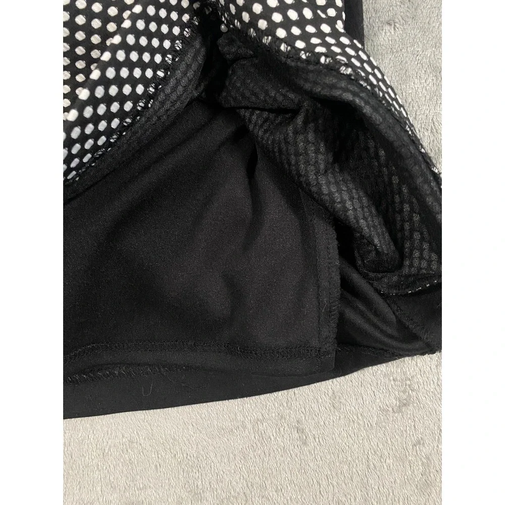 Belle Badgley Mischka Dress‎ Women 8 Black Yellow Polka Dot Chic Colorblock